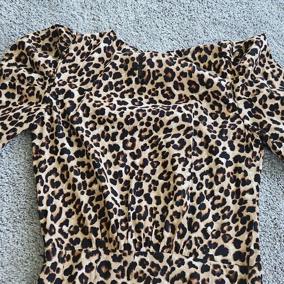 NWT  Veronica Beard Silk Leopard Print Dress with Ruffle Hem - Picture 9 of 9